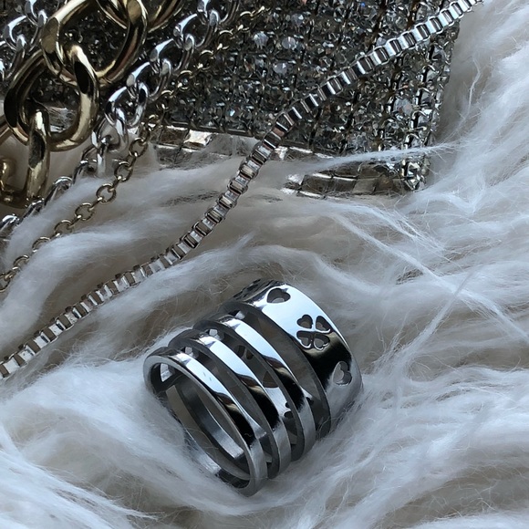 Ring heart four leaf clover size 7.5 silver  2018 - Picture 6 of 8